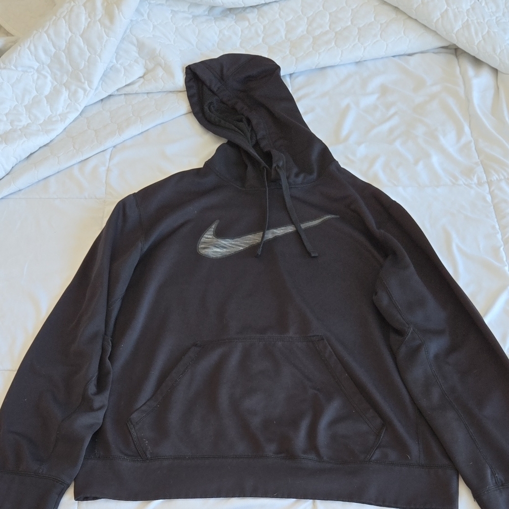 NIKE Men's Black & Grey Camo Swoosh Hoodie, Sweatshirt XL Pre-owned